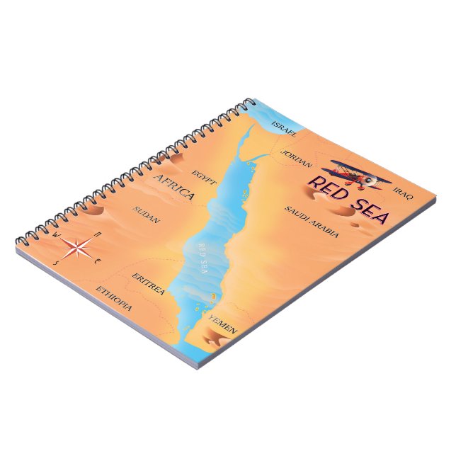 The Red Sea Travel Map Notebook (Left Side)