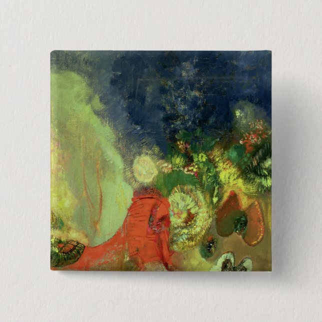 The Red Sphinx 2 Inch Square Button (Front)