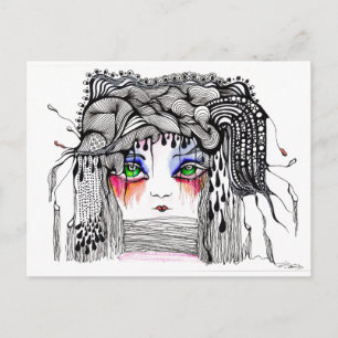 The Red Tear Girl Postcard