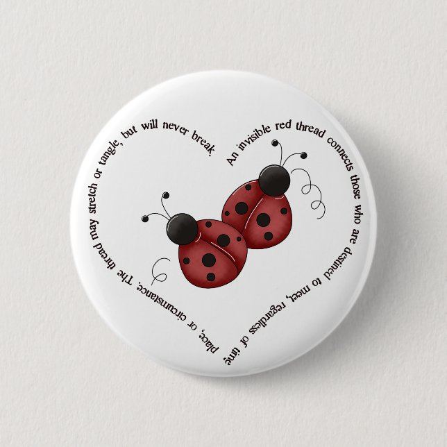 The Red Thread 2 Inch Round Button (Front)