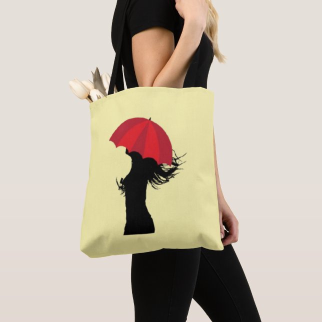 The Red Umbrella Tote Bag (Close Up)