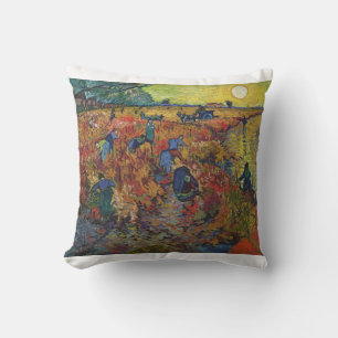 The Red Vineyard 1888 by Vincent van Gogh Throw Pillow