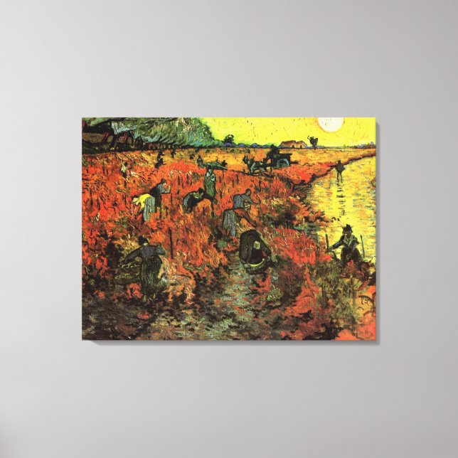 The Red Vineyard by Vincent van Gogh. Canvas Print (Front)