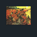 The Red Vineyard by Vincent van Gogh Canvas Print<br><div class="desc">The Red Vineyard by Vincent van Gogh is a vintage fine art post impressionism daily life landscape painting featuring peasant farmers working in a fields on a farm at sunset. It was the only painting sold during van Gogh's lifetime. About the artist: Vincent Willem van Gogh was a Post Impressionist...</div>