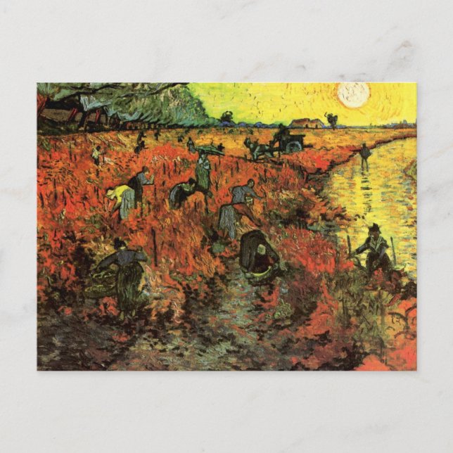 The Red Vineyard by Vincent van Gogh Postcard (Front)