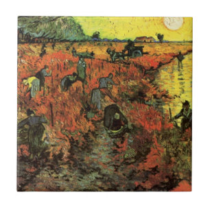 The Red Vineyard by Vincent van Gogh Tile