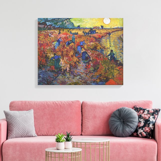 The Red Vineyard | Vincent van Gogh | Canvas Print (Insitu(LivingRoom))