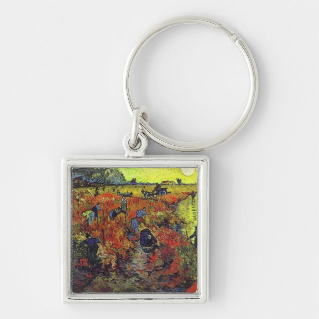 The Red Vinyard by Vincent Van Gogh Keychain (Front)