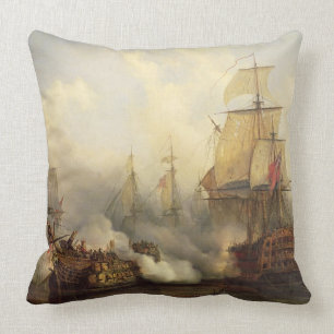 The Redoutable at Trafalgar, 21st October 1805 Throw Pillow