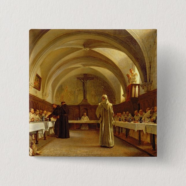 The Refectory 2 Inch Square Button (Front)