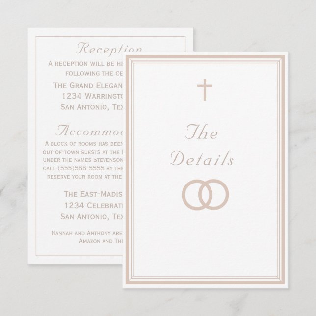 The Refined Catholic Wedding Enclosure Card (Front/Back)