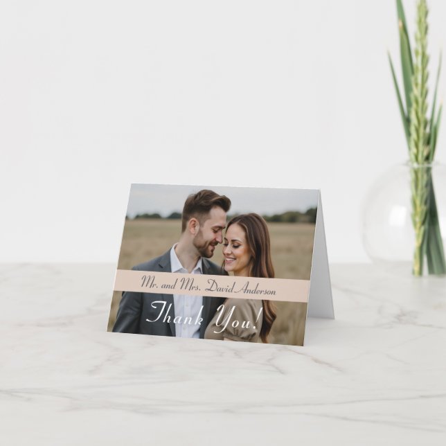 The Refined Catholic Wedding Folded Thank You Card (Front)