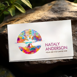 The reflection Tree of life - realm of colours Business Card