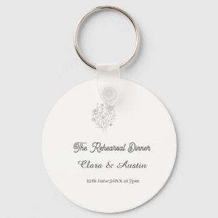 The. Rehearsal dinner floral one day before name Keychain