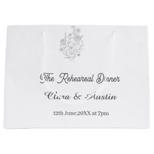 The. Rehearsal dinner floral one day before name  Large Gift Bag