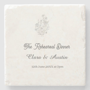 The. Rehearsal dinner floral one day before name Stone Coaster