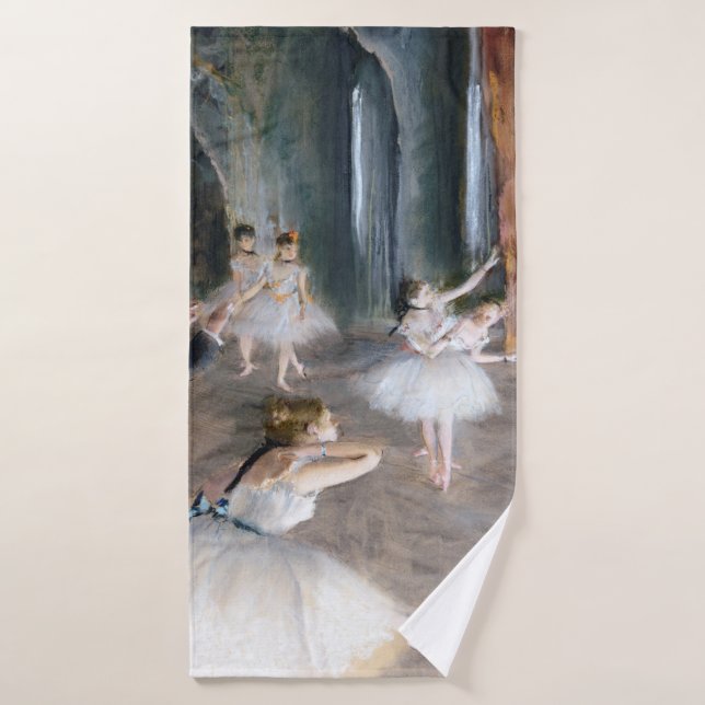 The Rehearsal Onstage, Edgar Degas Bath Towel (Bath Towel)