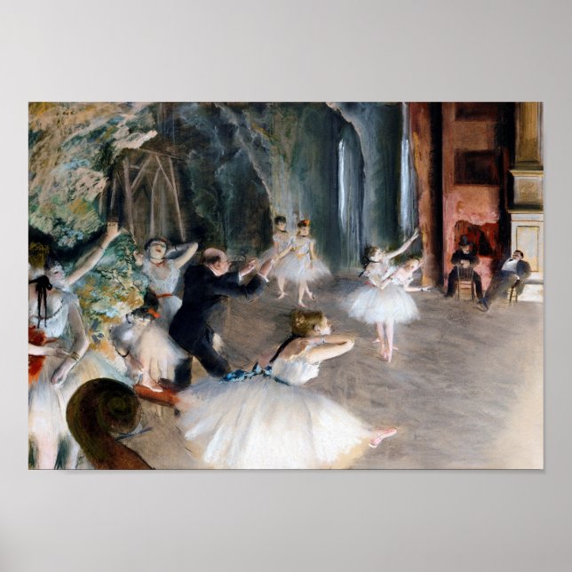 The Rehearsal Onstage, Edgar Degas Poster (Front)