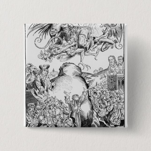 The Reign of Antichrist 2 Inch Square Button (Front)