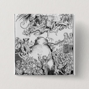 The Reign of Antichrist 2 Inch Square Button