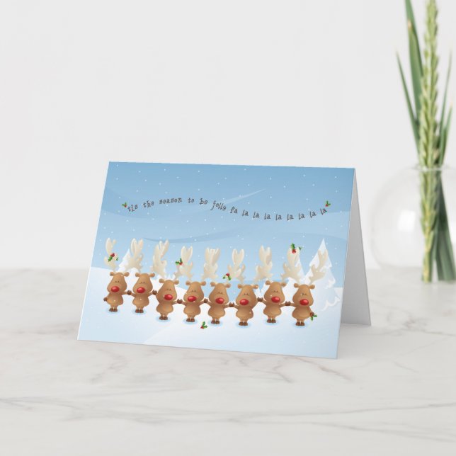 the Reindeer Christmas Holiday Song Card (Front)