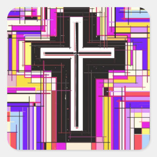 The Religious Christian Cross Square Sticker