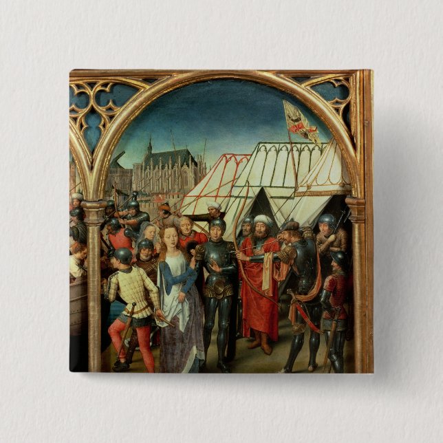 The Reliquary of St. Ursula, 1489 2 Inch Square Button (Front)