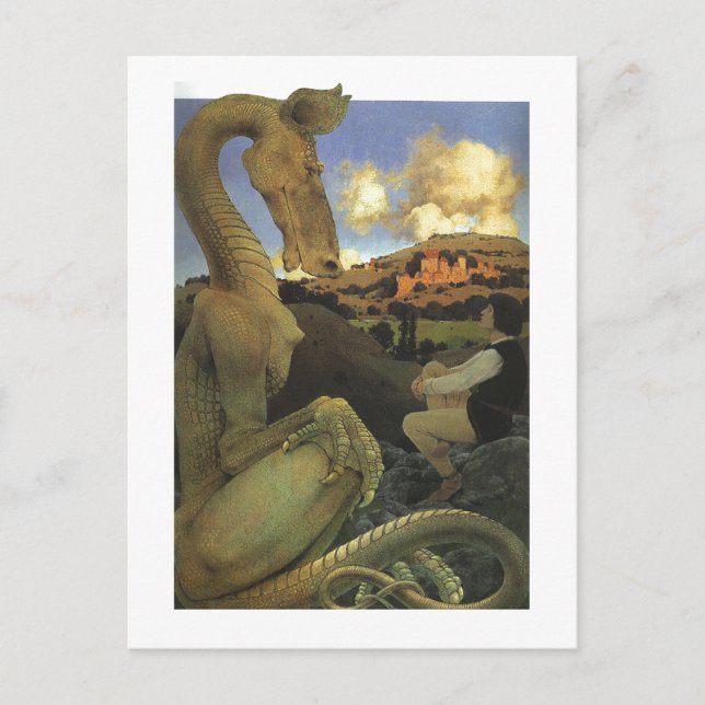 The Reluctant Dragon, Maxfield Parrish Fine Postcard (Front)
