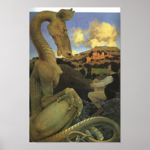 The Reluctant Dragon, Maxfield Parrish Poster