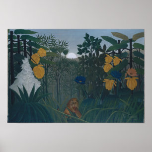 The Repast of the Lion ca. 1907 by Henri Rousseau  Poster