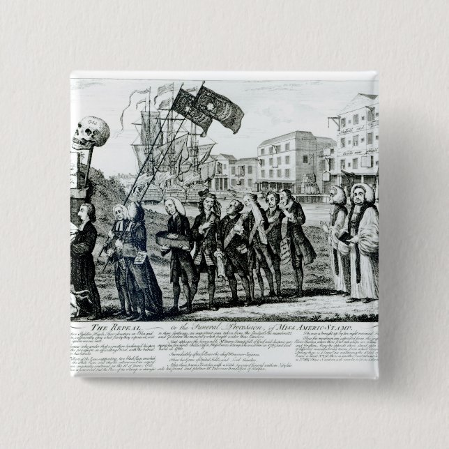 The Repeal, or the Funeral Procession 2 Inch Square Button (Front)