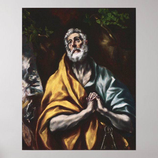The Repentant Saint Peter by El Greco Poster (Front)