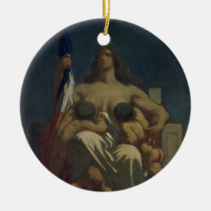 The Republic, 1848 (oil on canvas) Ceramic Ornament