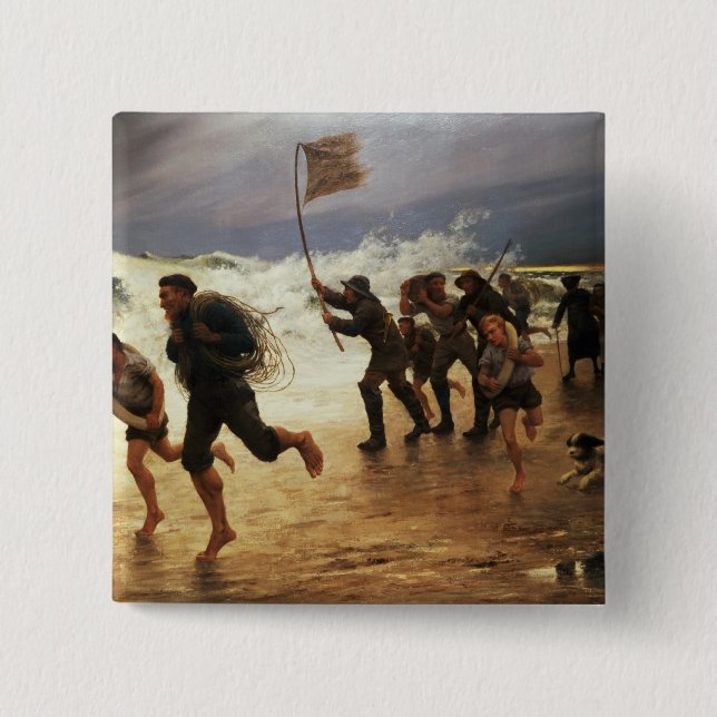 The Rescue 2 Inch Square Button (Front)