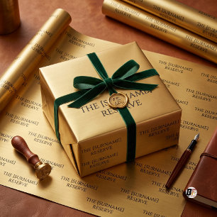 The Reserve Classic Typography Gold Wrapping Paper