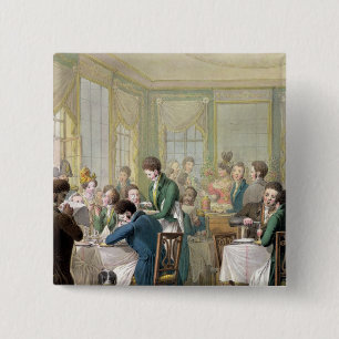 The Restaurant in the Palais Royal, 1831 2 Inch Square Button