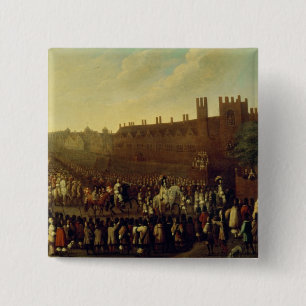 The Restoration of Charles II at Whitehall 2 Inch Square Button