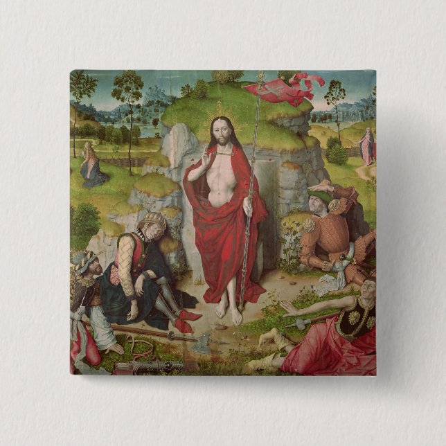 The Resurrection 2 Inch Square Button (Front)