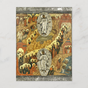 The Resurrection and the Descent Orthodox Icon Postcard