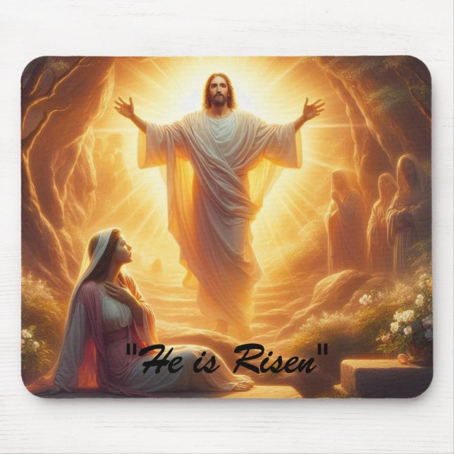 The Resurrection Light: Jesus Christ Rises Mouse Pad (Front)
