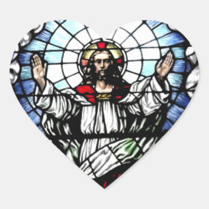 The Resurrection of our Lord (Stained Glass) Heart Sticker