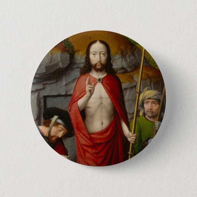 The Resurrection, with the Pilgrims of Emmaus 2 Inch Round Button (Front)