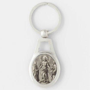 The Retreen Christ stands on a hill Keychain