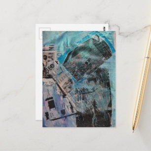 The Retro Working Man Trunk and Saws Collage Postcard
