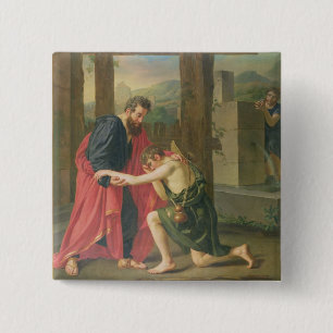 The Return of the Prodigal Son, 1823 (oil in canva 2 Inch Square Button