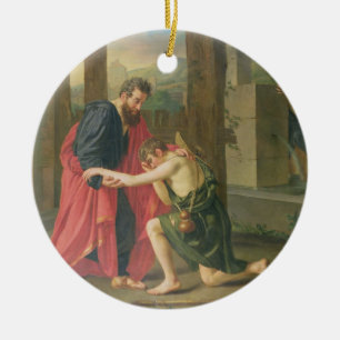 The Return of the Prodigal Son, 1823 (oil in canva Ceramic Ornament