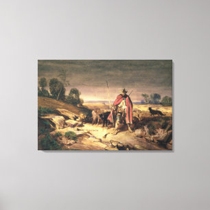 The Return of the Shepherd (pen & brown ink, w/c & Canvas Print