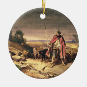 The Return of the Shepherd (pen & brown ink, w/c & Ceramic Ornament