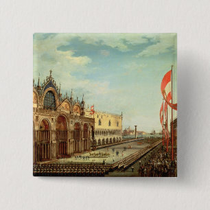 The Return of the St. Mark Troops to Venice 2 Inch Square Button