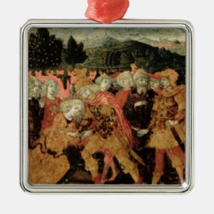 The Return of Ulysses, cassone panel, Sienese Metal Ornament
